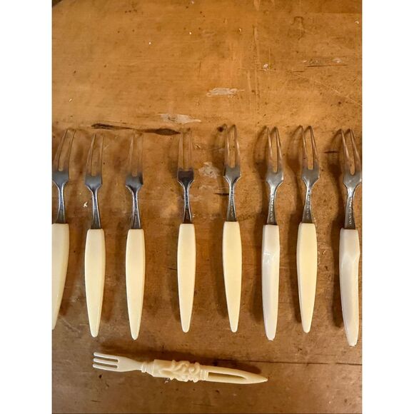 Vintage Mid Century Appetizer Fork Seafood Cheese Tray Lot Of 15 (6253) - Picture 7 of 9